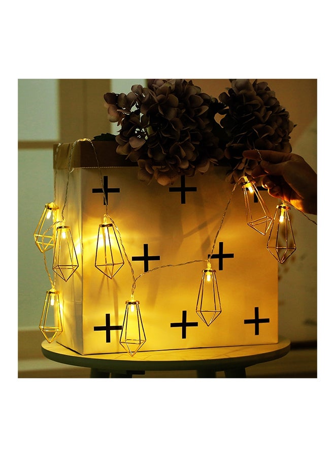 شريط مصابيح بإضاءة LED مناسب للزينة وبتصميم ماسي مفرغ ومزود بمنفذ USB أصفر 20 x 10 x 4سم - Image 2