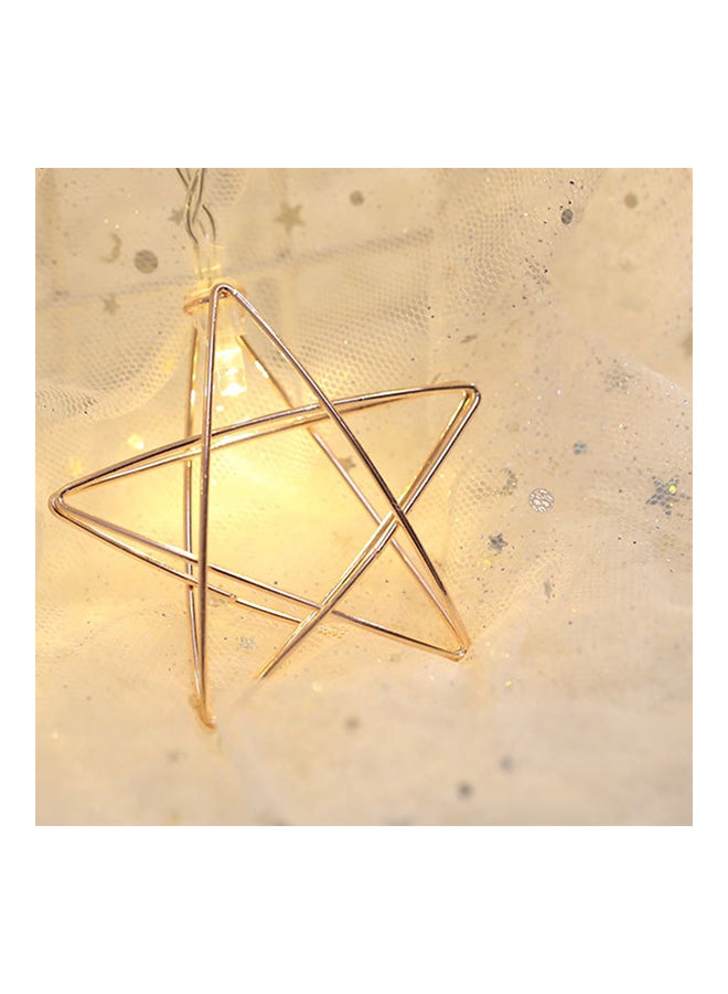 Iron Star USB Plug LED String Decorative Lamp Yellow 20 x 10 x 4cm