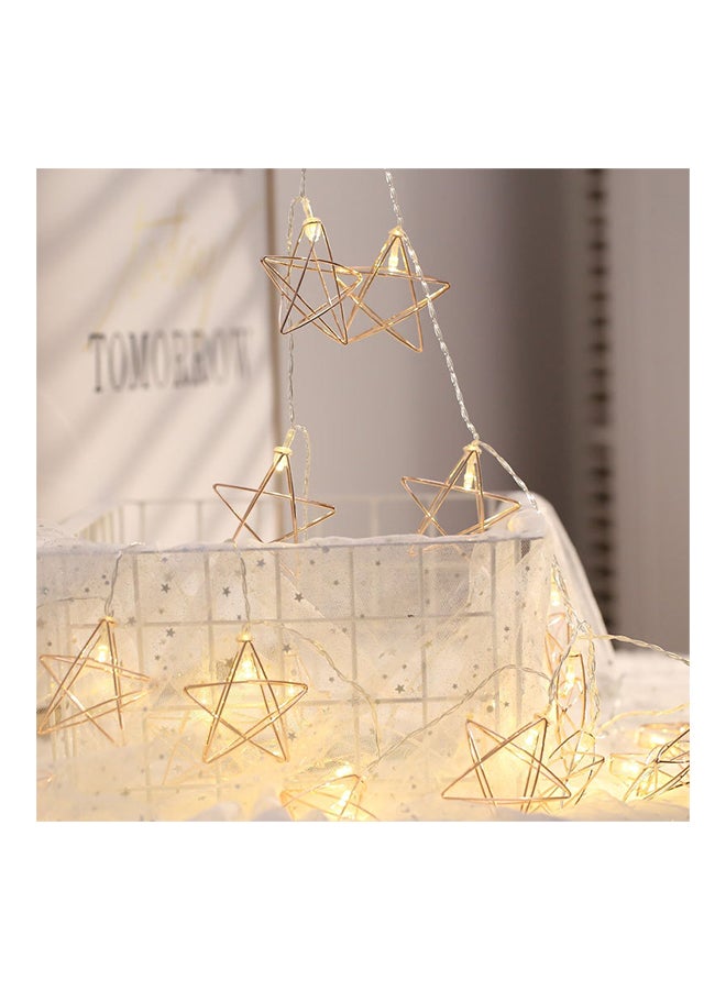 Iron Star USB Plug LED String Decorative Lamp Yellow 20 x 10 x 4cm