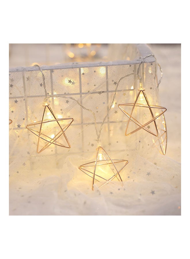 Iron Star USB Plug LED String Decorative Lamp Yellow 20 x 10 x 4cm