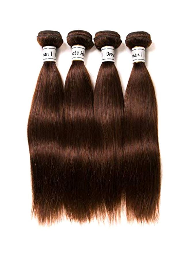 Ornate Hair Pack Of 4 Brazilian Straight Hair Extension Bundles Light Brown  - Image 1