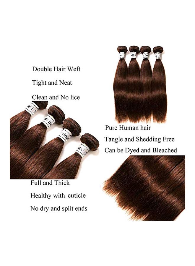 Ornate Hair Pack Of 4 Brazilian Straight Hair Extension Bundles Light Brown  - Image 2