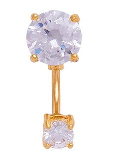 24 Karat Gold Plated Double Jewel Belly Ring