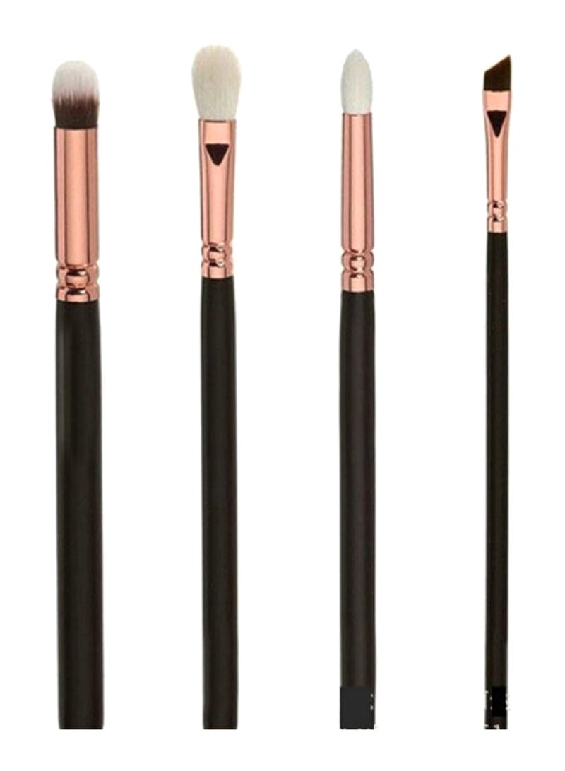 Generic 4-Piece Eye Shadow Makeup Brush Set With Eyebrow And Lip Stick Black/Rose Gold/Red - Image 1