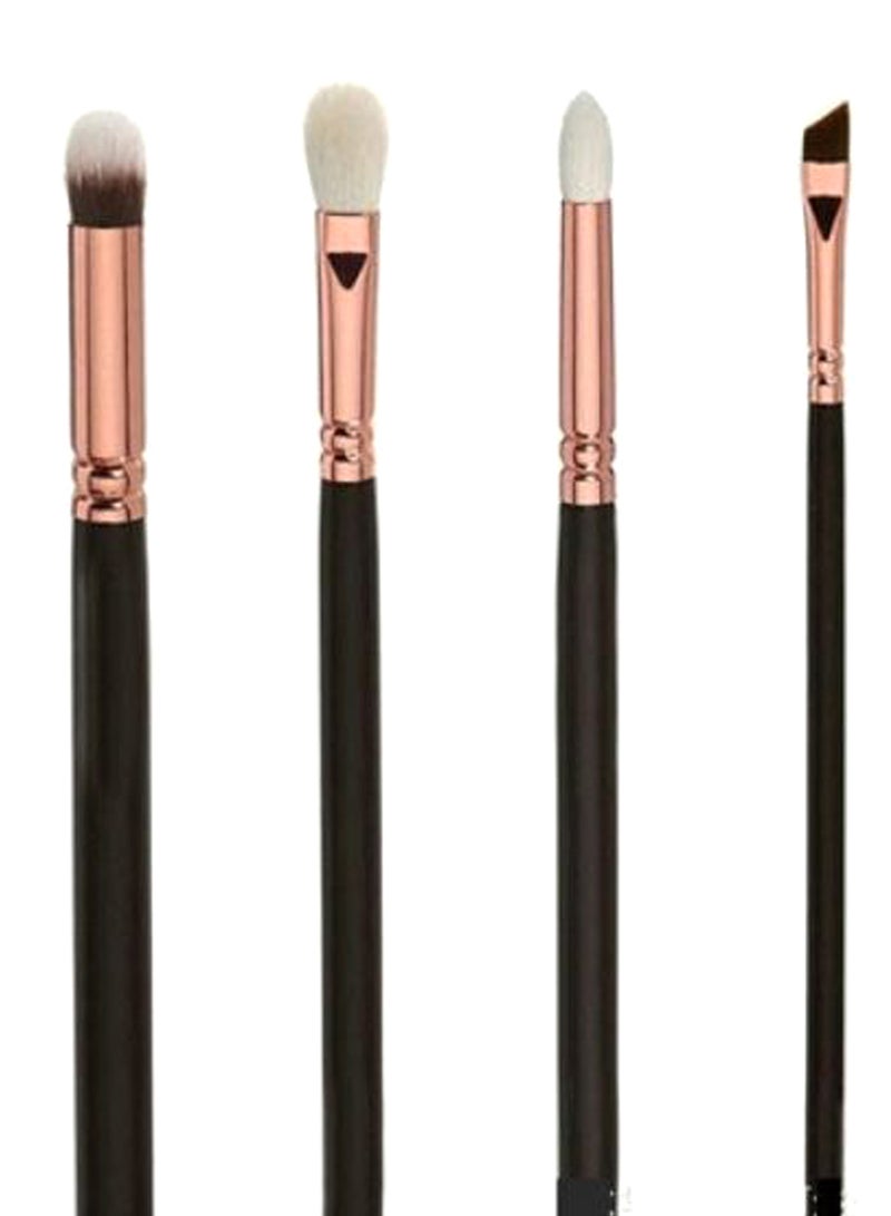Generic 4-Piece Eye Shadow Makeup Brush Set With Eyebrow And Lip Stick Black/Rose Gold/Red - Image 2