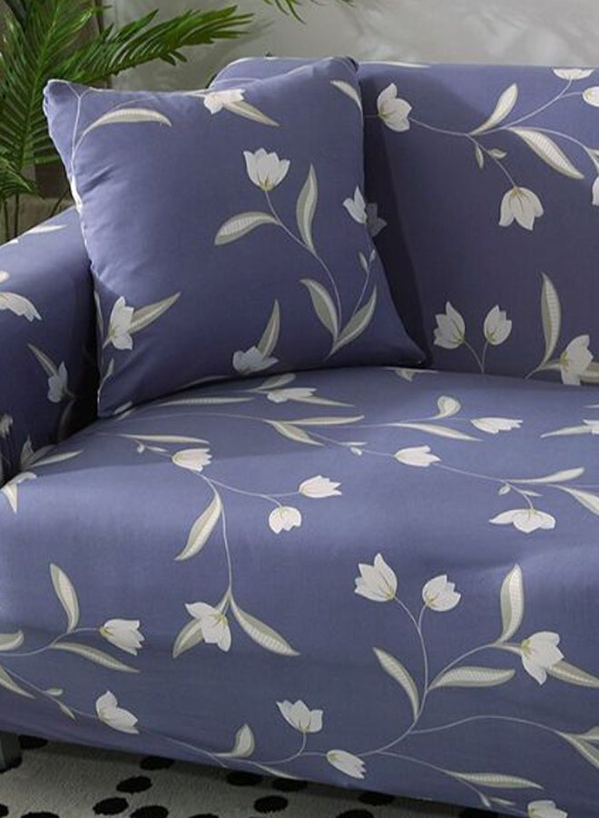 Flower Printed Sofa Slipcover Blue/White - Image 3