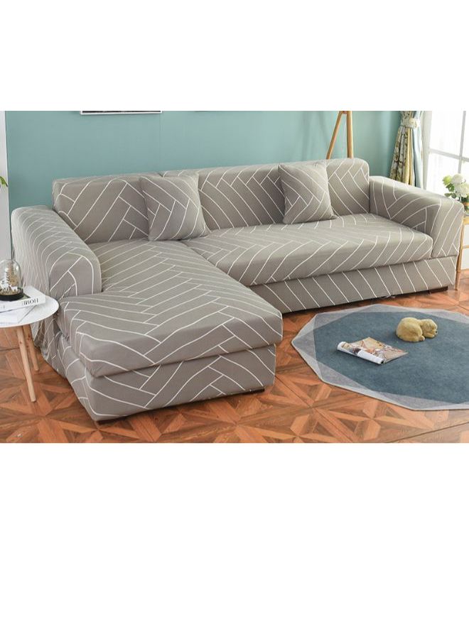 Geometry Printed Sofa Slipcover Grey/White 90x140cm - Image 3