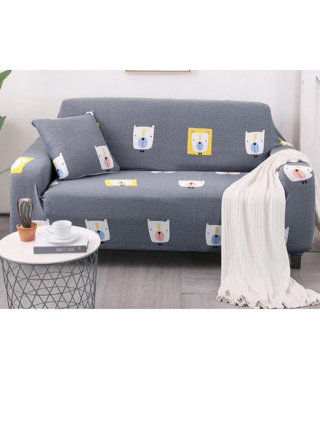 Animal Pattern Sofa Slipcover Grey/White/Yellow 90-140cm - Image 2