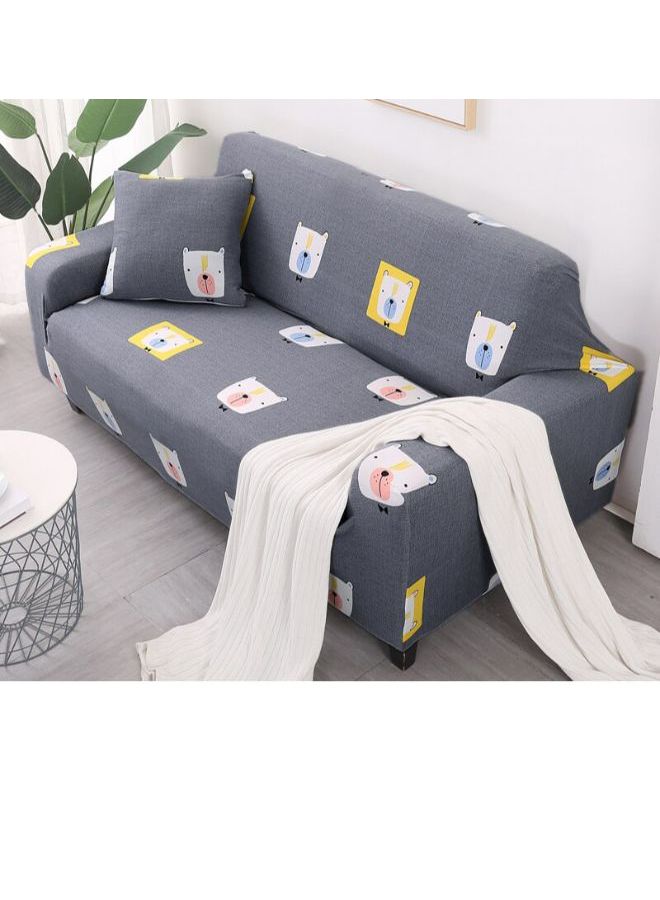 Animal Pattern Sofa Slipcover Grey/White/Yellow 90-140cm - Image 3