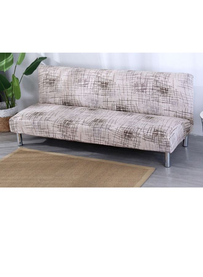 Geometry Stretch Printed Sofa Slipcover Grey/Brown/Beige 110 x 160cm - Image 2
