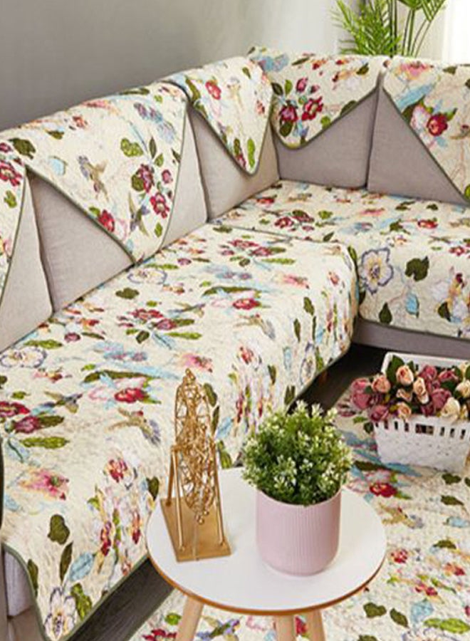 Floral Pattern Sofa Slipcover Yellow - Image 2