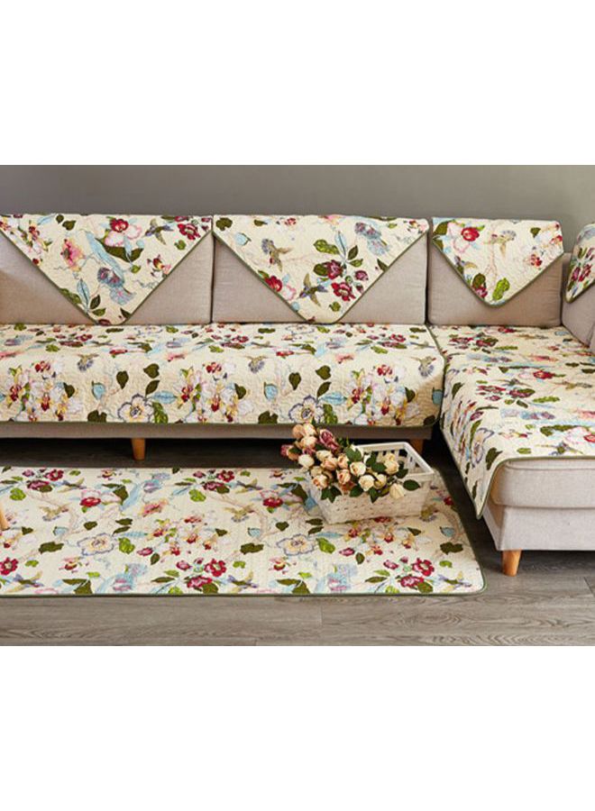 Floral Pattern Sofa Slipcover Yellow - Image 3