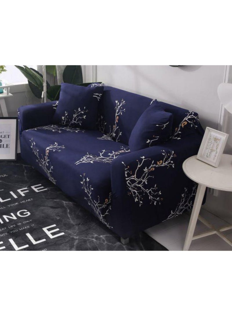 Generic - Simple Comfortable Printed Sofa Slipcover Blue/White 90 x 140cm - Image 1