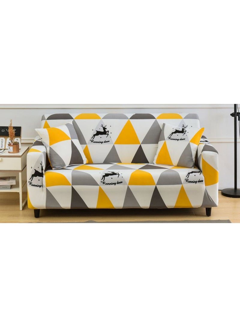 Geometric Pattern Non-Slip Sofa Slipcover Multicolour - Image 1