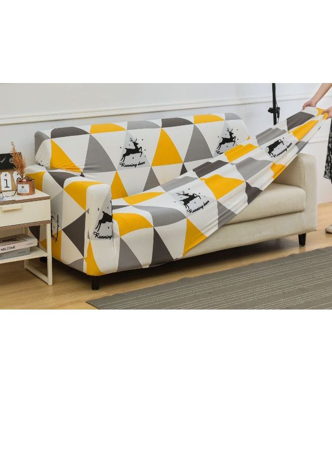 Geometric Pattern Non-Slip Sofa Slipcover Multicolour - Image 2