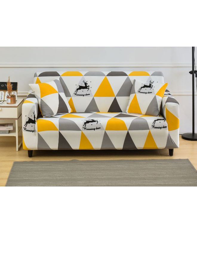 Geometric Pattern Non-Slip Sofa Slipcover Multicolour - Image 3