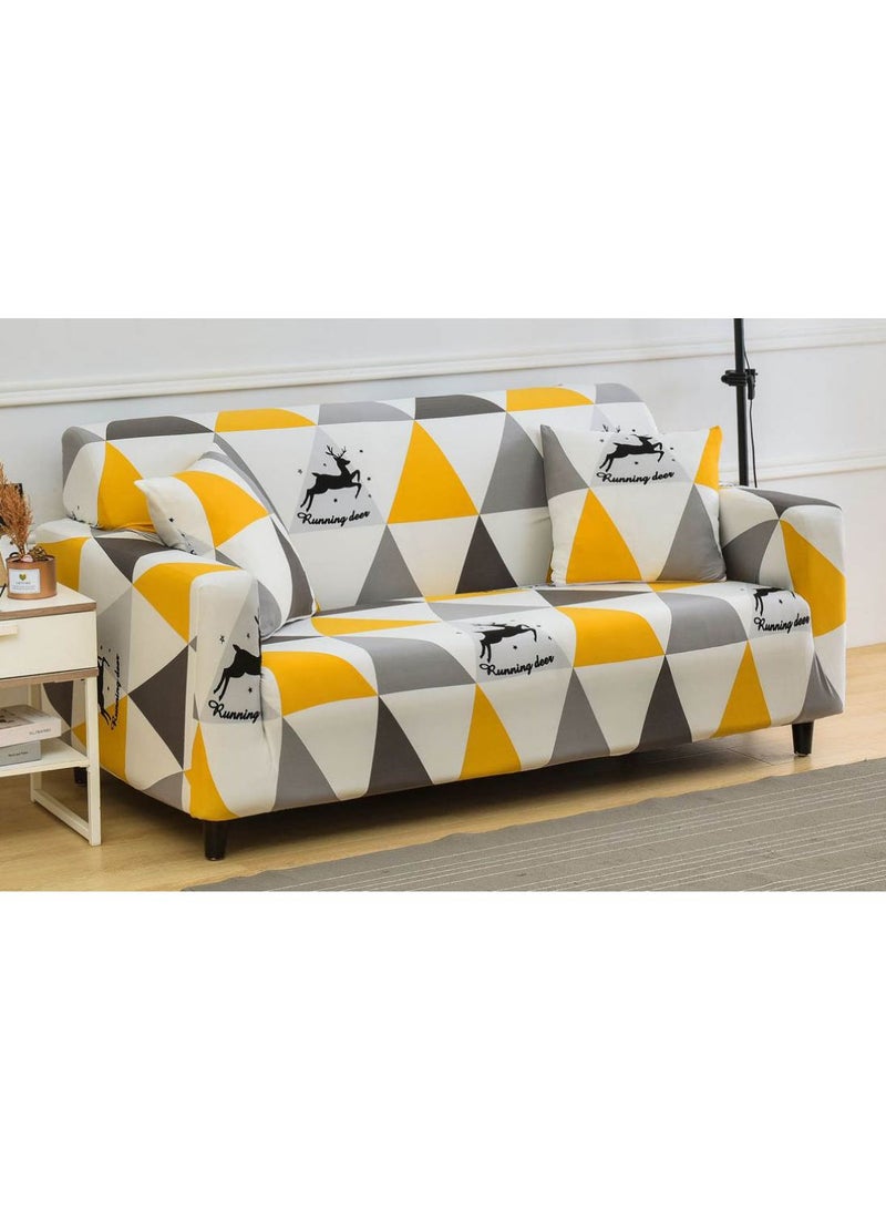 Geometric Pattern Non-Slip Sofa Slipcover Multicolour - Image 4