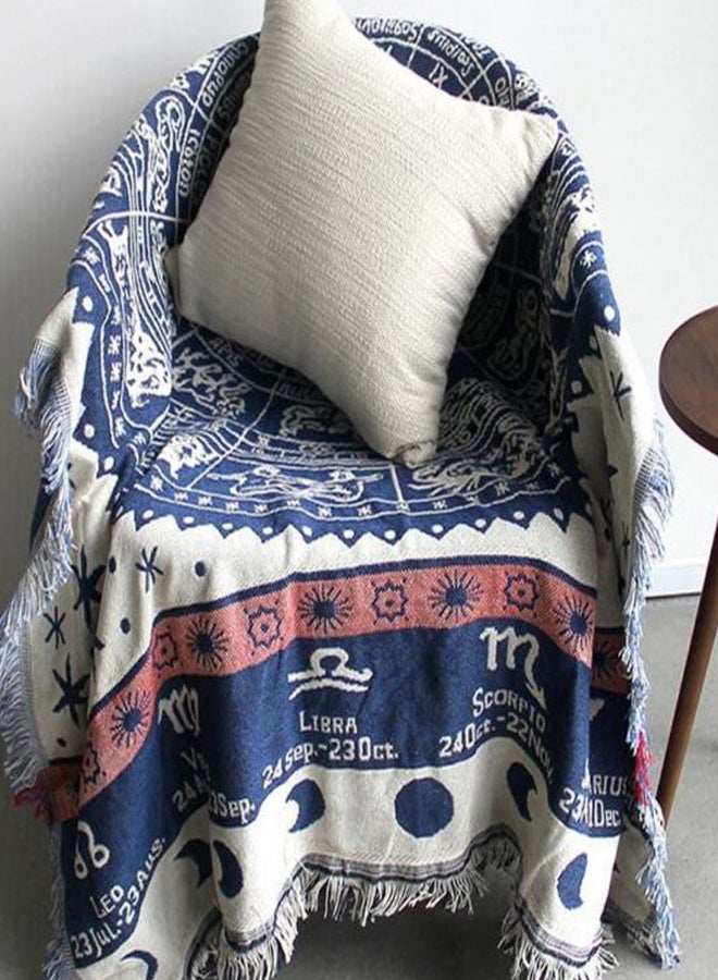 Generic Double Sided Crocheting Knitted Sofa Towel Slipcover Blue/White  - Image 2