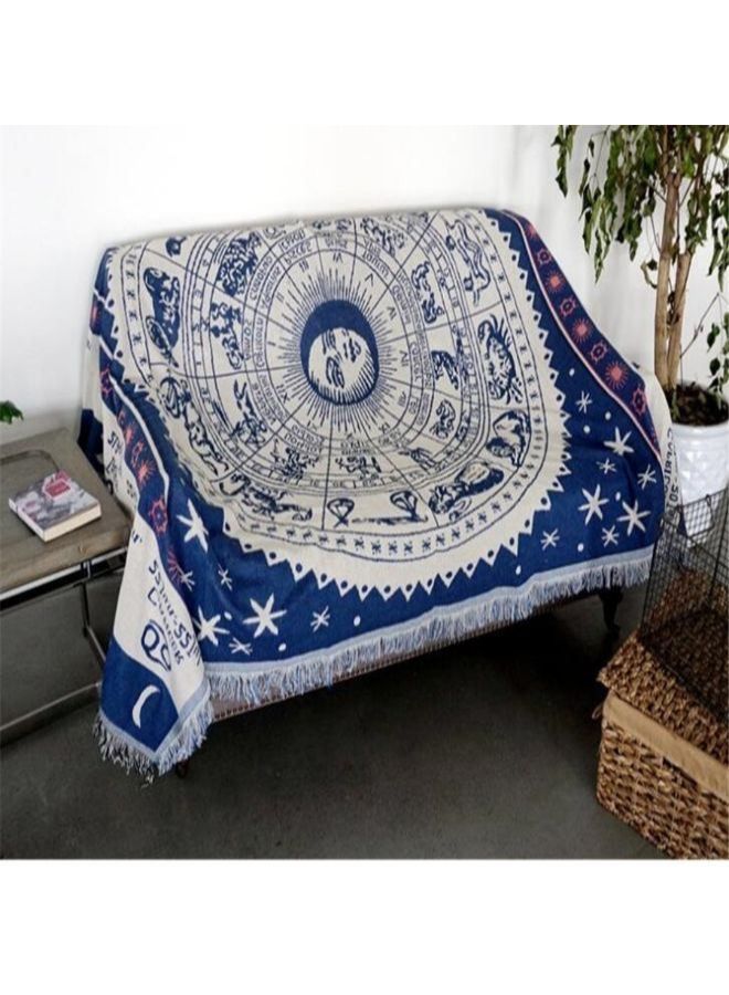 Generic Double Sided Crocheting Knitted Sofa Towel Slipcover Blue/White  - Image 3