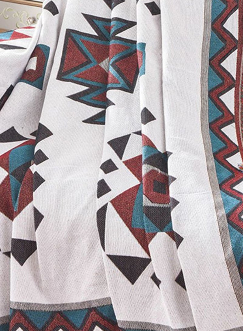 غطاء أريكة واقٍ مزين بطبعة أشكال هندسية أحمر/ أبيض/ أسود 180x230سم - Image 4