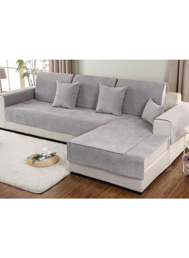 Modern Pattern Anti-Slip Sofa Slipcover Grey 