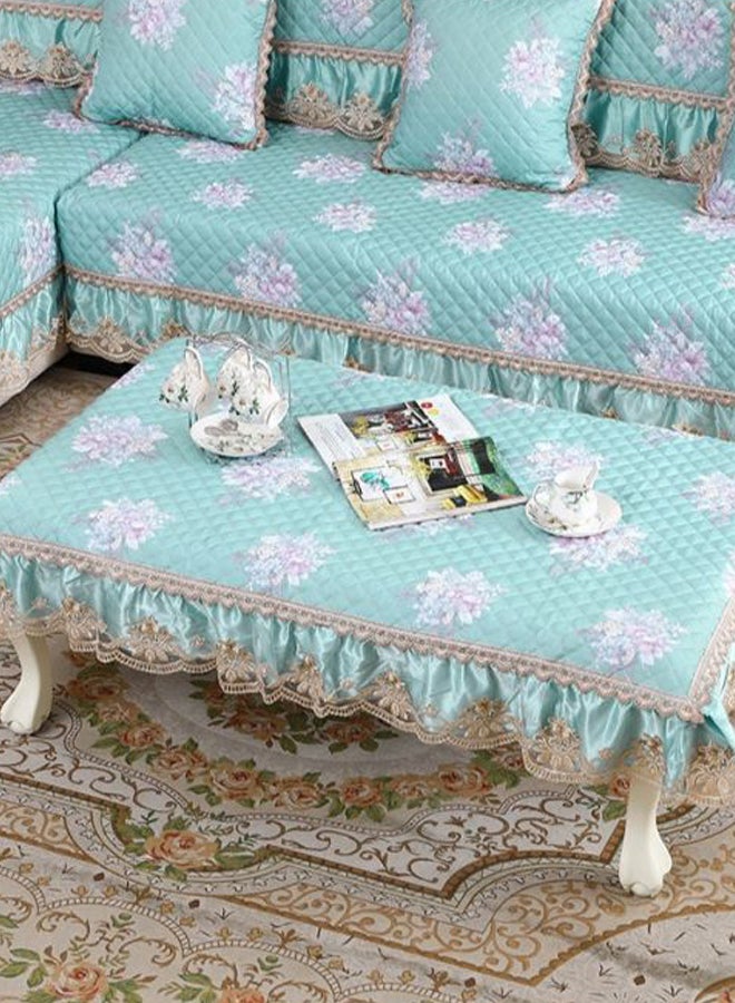 Floral Pattern Comfy Sofa Slipcover Blue/White - Image 2
