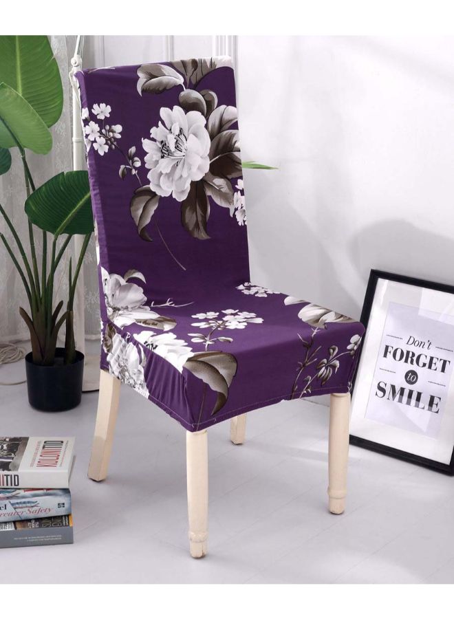 Anti-Dust Floral Printed Chair Cover Purple/White/Grey