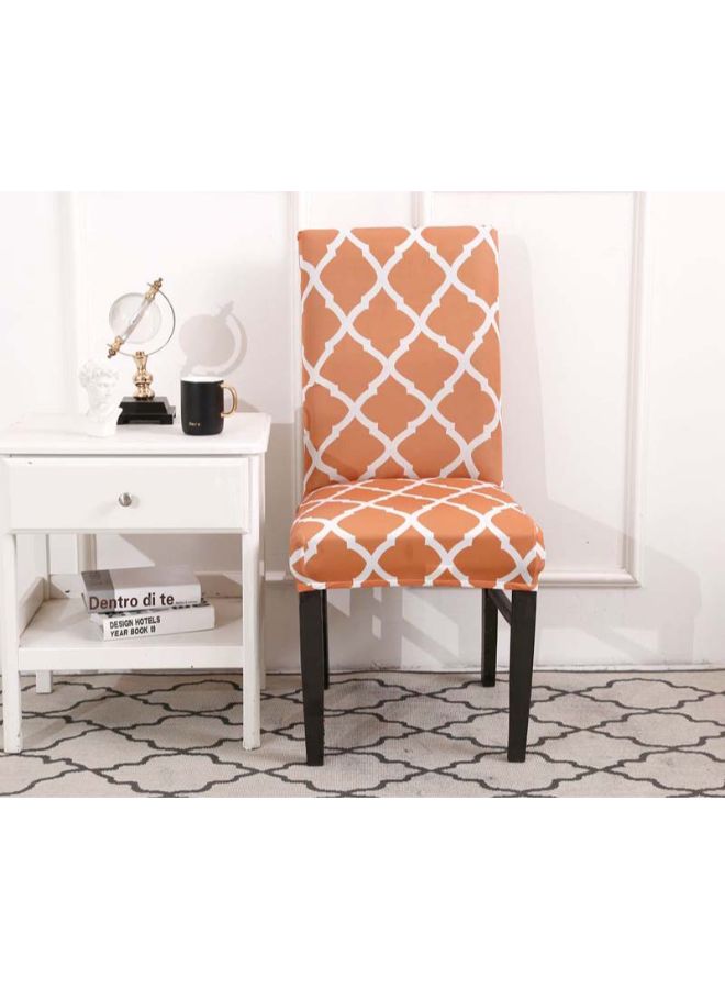 Stripped Printed Chair Cover Orange/White