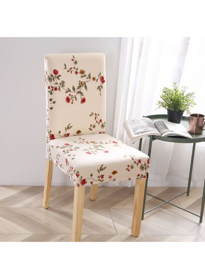 Floral Printed Comfort Chair Cover Beige/Red/Green One Size