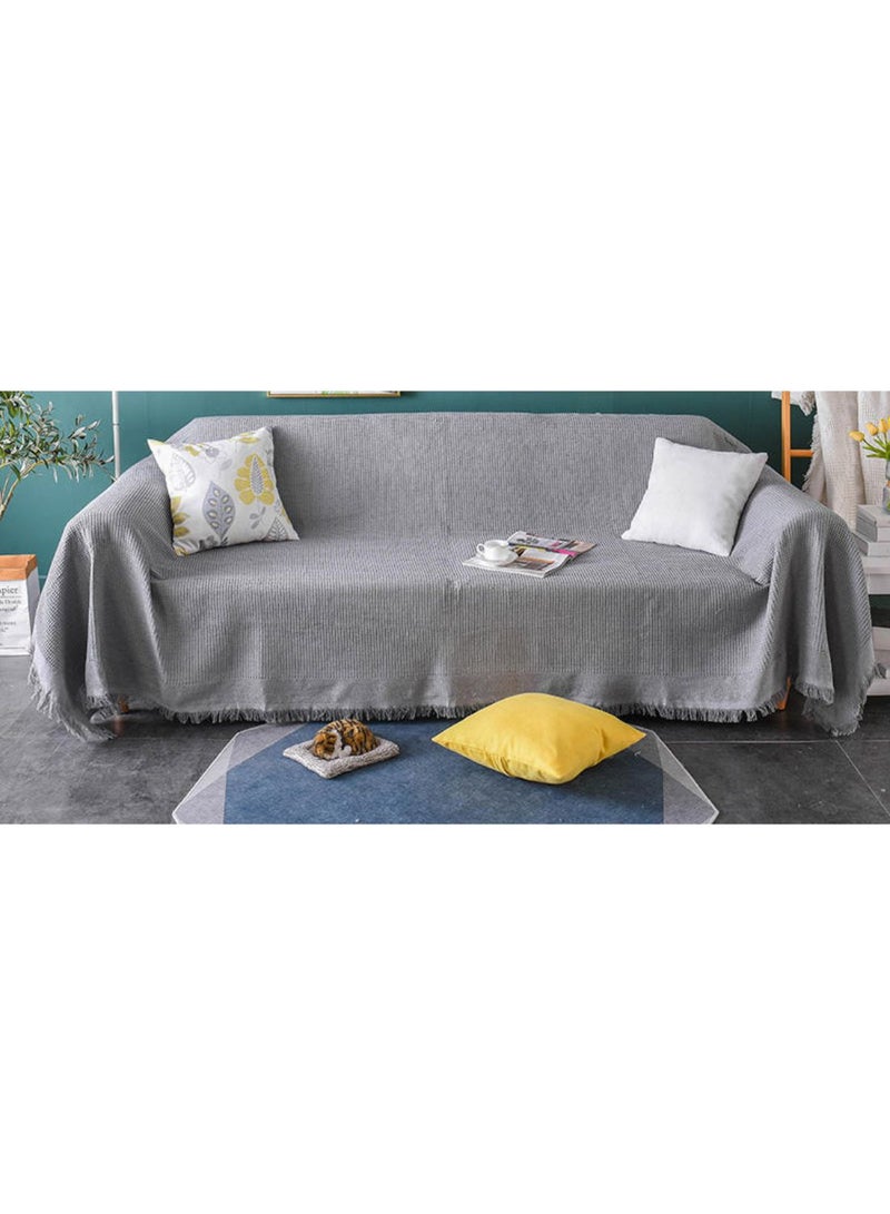 Solid Pattern Sofa Slipcover Grey - Image 1