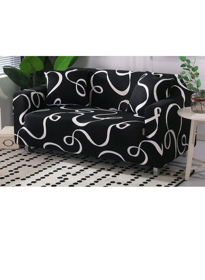 Modern Classic Printed Sofa Slipcover Black/White 90 x 140cm - Image 2