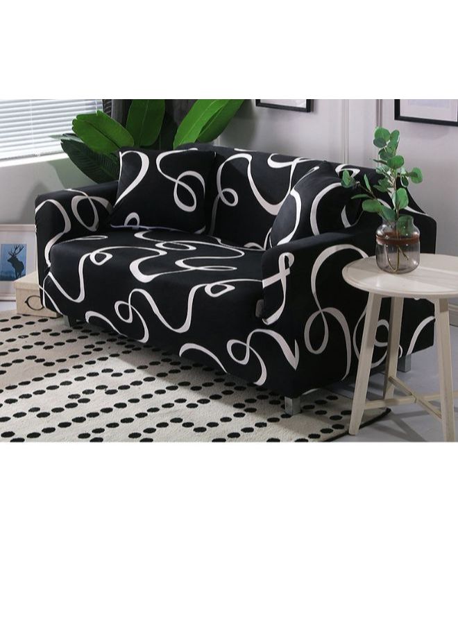 Modern Classic Printed Sofa Slipcover Black/White 90 x 140cm - Image 3