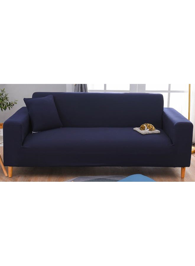 Comfortable Solid Pattern Sofa Slipcover Navy Blue 230-300cm - Image 2