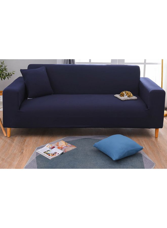 Comfortable Solid Pattern Sofa Slipcover Navy Blue 230-300cm - Image 1