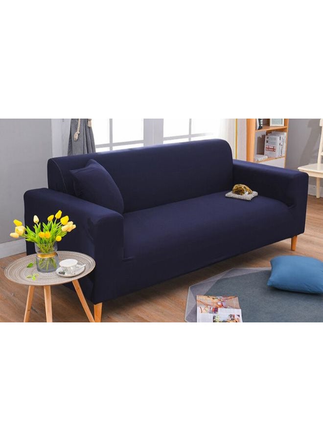 Comfortable Solid Pattern Sofa Slipcover Navy Blue 230-300cm - Image 3