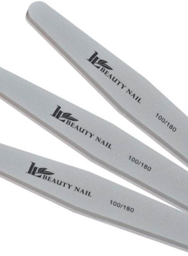 طقم مبرد أظافر مزدوج الأوجه مكون من 3 قطع فضي - Image 2