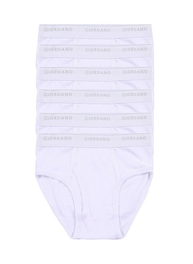GIORDANO - 6-Piece Solid Classic Briefs Signature White - Image 1