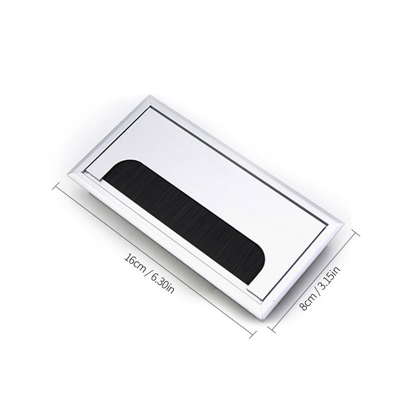 Office Desktop Grommet Silver/Black 16 x 8 x 2.8centimeter - Image 2