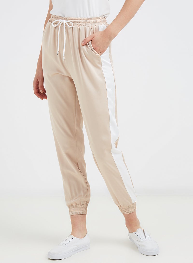 Iconic Mid Rise Drawstring Joggers Brown  - Image 1
