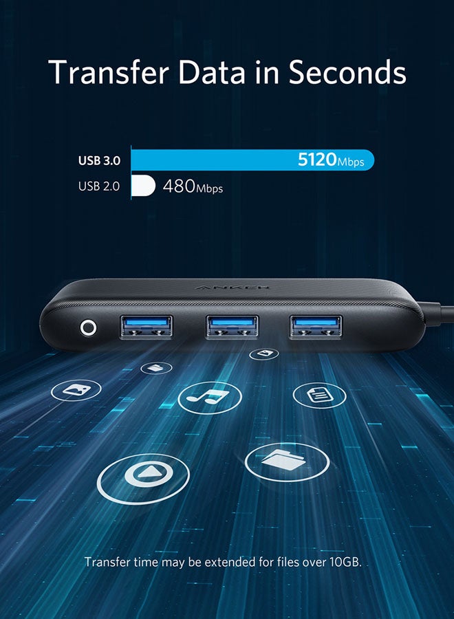 PowerExpand 4-in-1 USB-C Hub Black