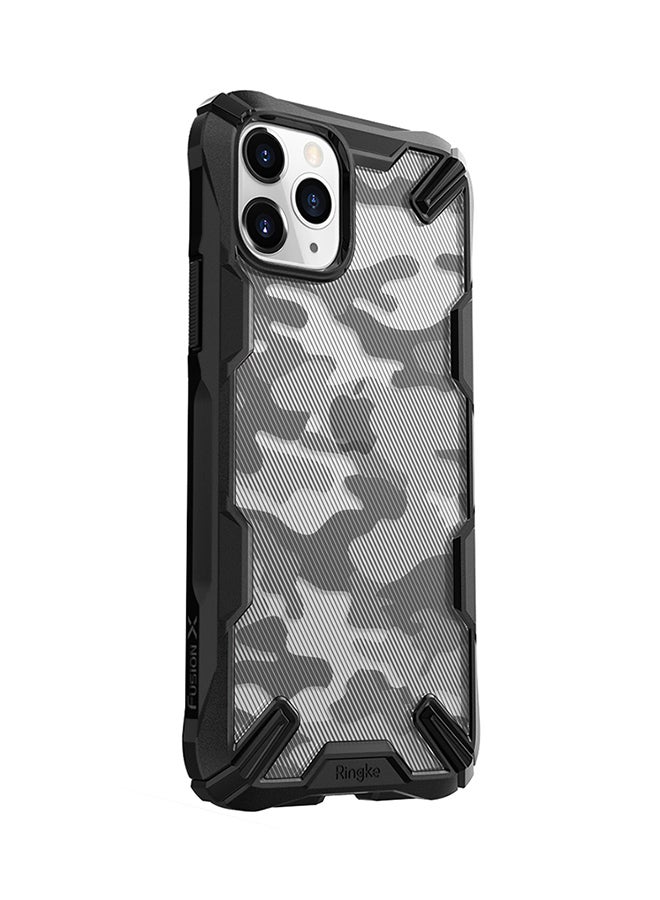 Ringke Fusion-X Ergonomic Transparent Shock Absorption TPU Bumper Mobile Cover For Apple iPhone 11 Pro Camo Black - Image 1