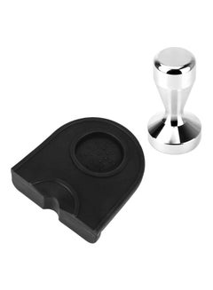 Generic 2-Piece Coffee Tamper Kit Silver/Black 51mm 
