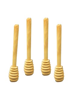 Turkolife 4-Piece Wooden Honey Spoons Beige 