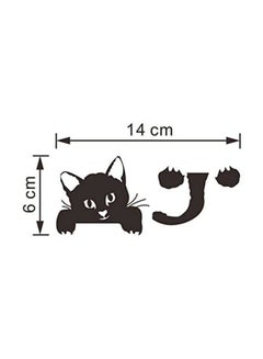 HONBAY 12-Piece Cat Shaped Wall Vinyl Decal Sticker Black 14x6inch  - Image 2