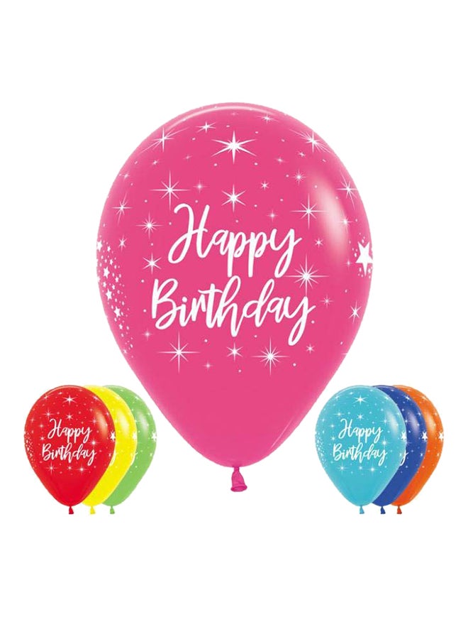 سيمبرتكس 50 قطعة من بالونات اللاتكس المستديرة اللامعة مطبوع عليها بشكل كامل عبارة Happy Birthday 12بوصة - Image 1