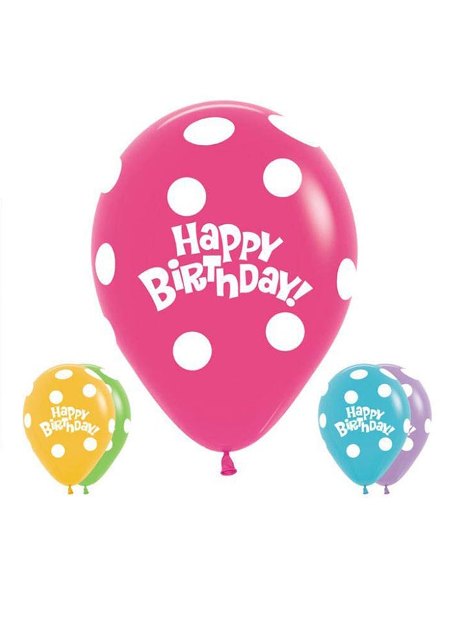 سيمبرتكس مجموعة بالونات من اللاتكس مستديرة مطبوعة بالكامل بطبعة منقطة ومكونة من 12 قطعة 12بوصة - Image 1