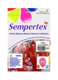 Sempertex 12-Piece All Over Happy Birthday Hats Round Latex Balloon 12inch  - Image 2