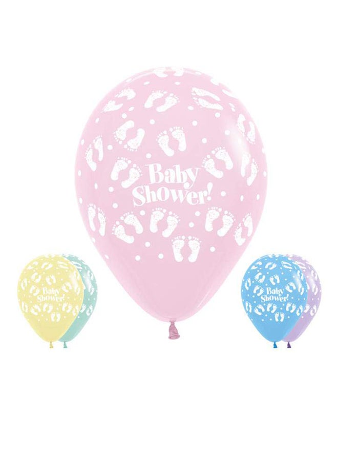 Sempertex 12-Piece Baby Shower Foot Prints Inflatable Latex Balloon Set 12inch - Image 1