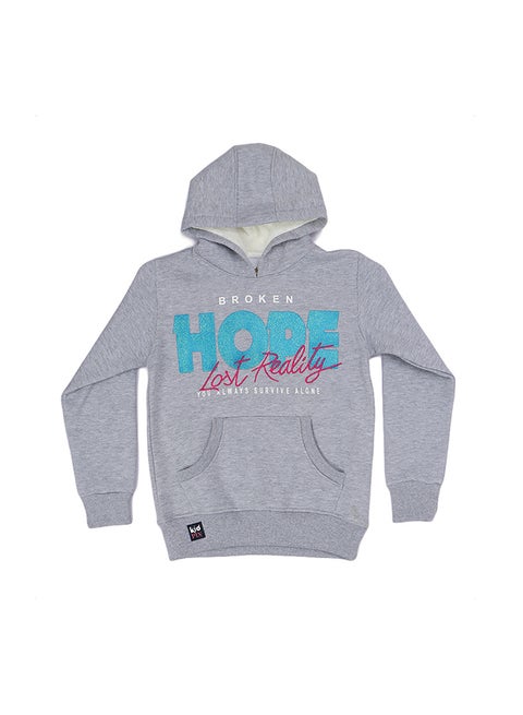 سويت شيرت بأكمام كاملة رمادي