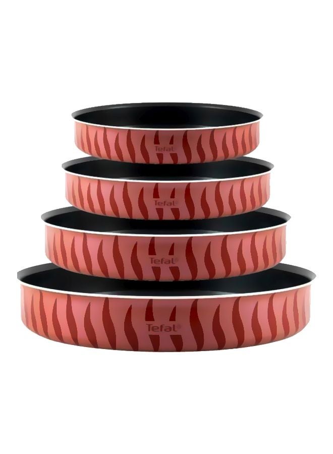 تيفال طقم صواني للفرن مكون من 4 قطع أحمر/أسود